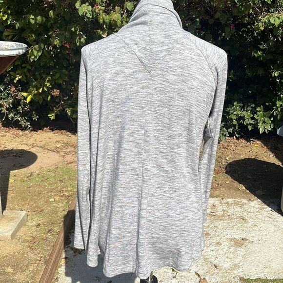 Athleta Grey Open Front Cardigan Sweater Women’s Size Medium Petite Lightweight - Picture 7 of 7